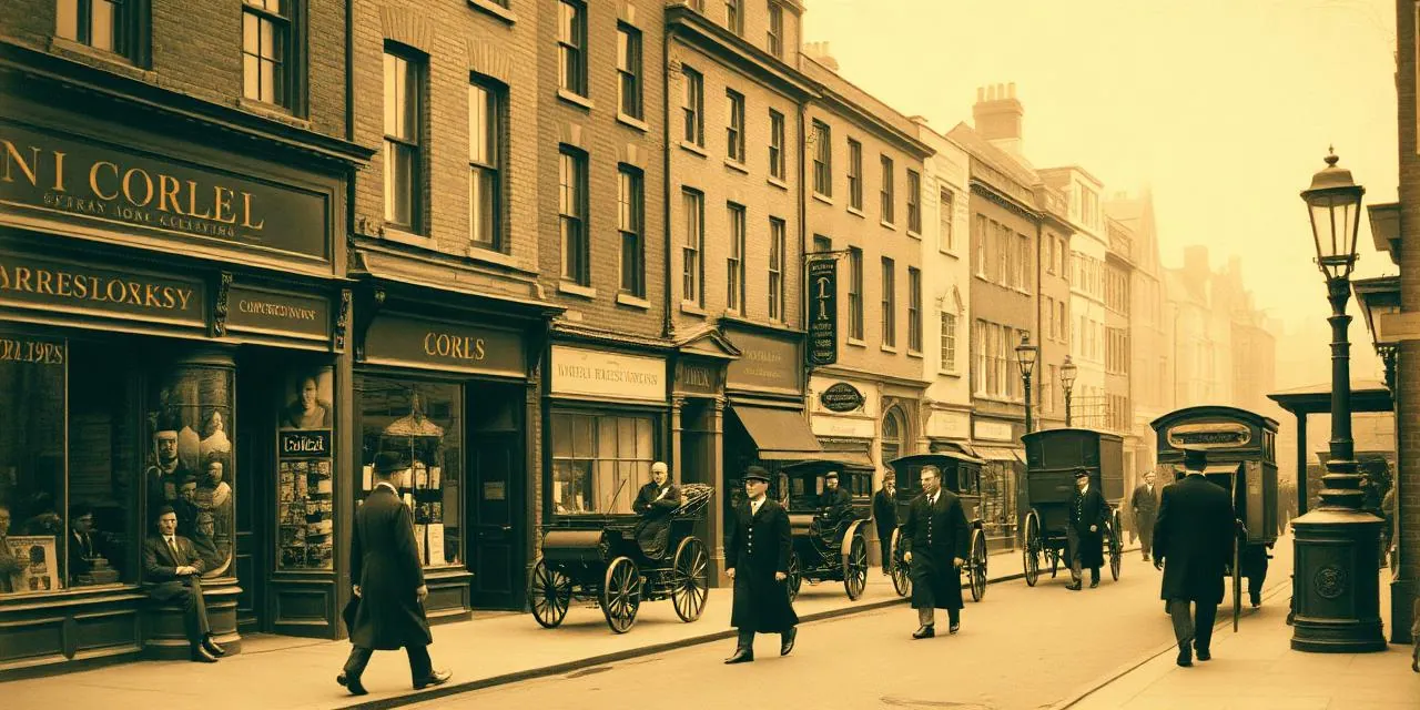 Archival photograph of early 1900s London commerce